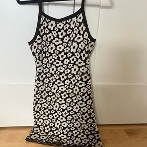 Afends Brown and Cream Floral knit mini dress US 4/S